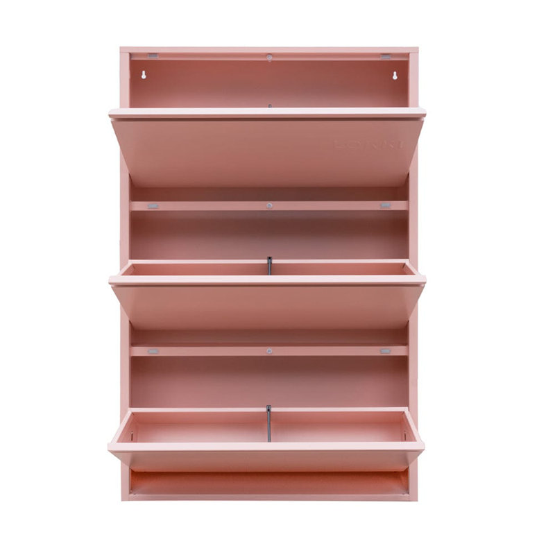Cathelene 6 Pair Shoe Storage Cabinet, Pink