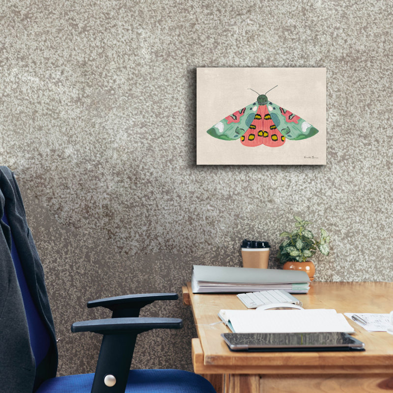 Toile épique Graffiti «Textured Moth 2 Bright» par Farida Zaman, 16 po x 12 po, H 12 po x l 16 po