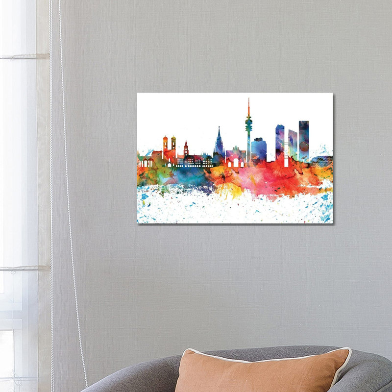 Munich Skyline by WallDecorAddict - Wrapped Canvas Painting, 66.04 cm H x 45.72 cm W x 1.91 cm D