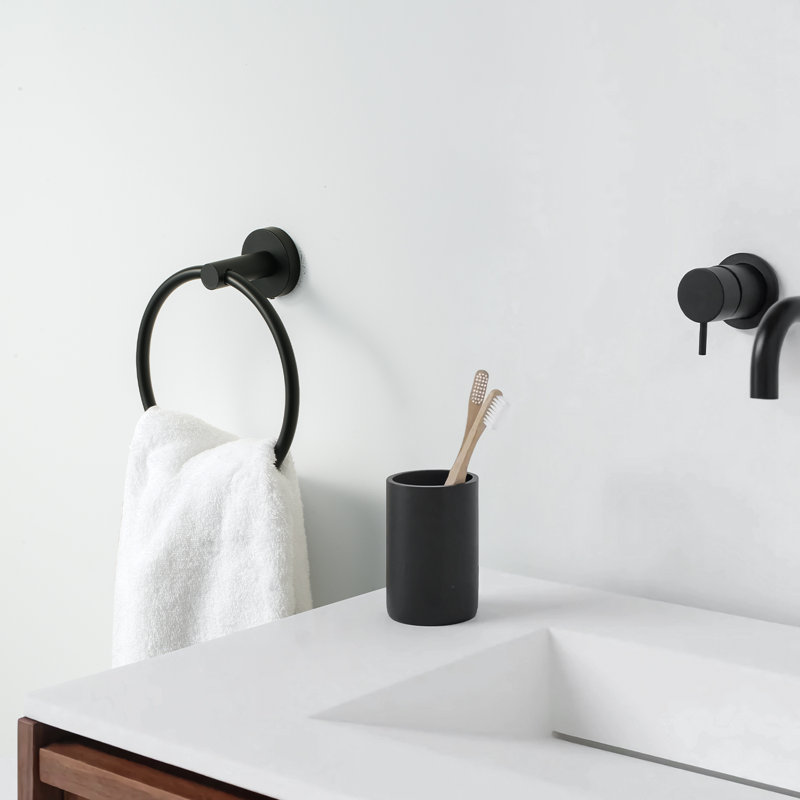 Wall Mounted Towel Ring, Matte Black
