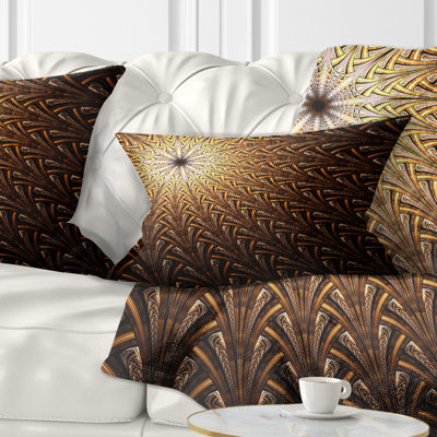  Coussin lombaire abstrait à motif floral fractal