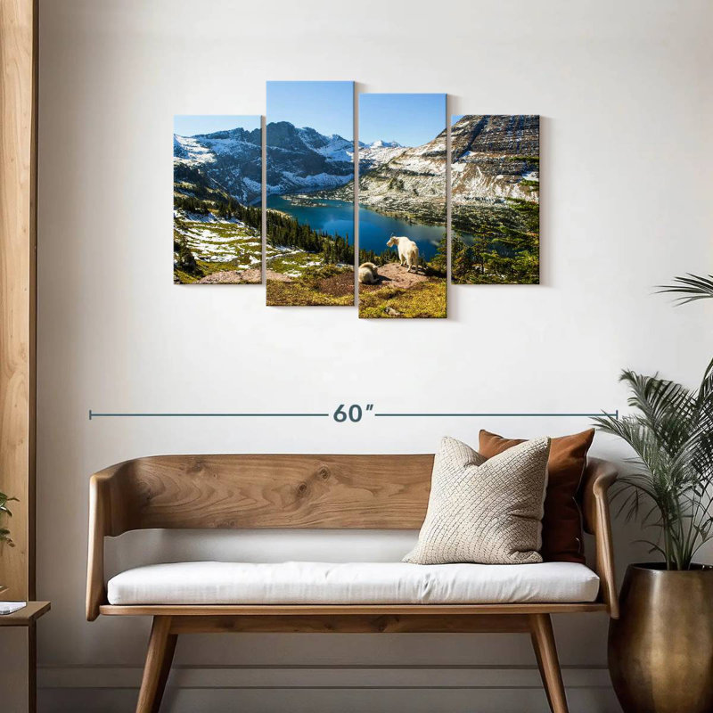 Alvord Mountain Goats At Glacier Park, 27" H x 43" W