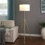 Lampe trépied moderne de 64 à 47 po de hauteur réglable en laiton / or brillant pour salon, lampe sur pied pour chambre à coucher