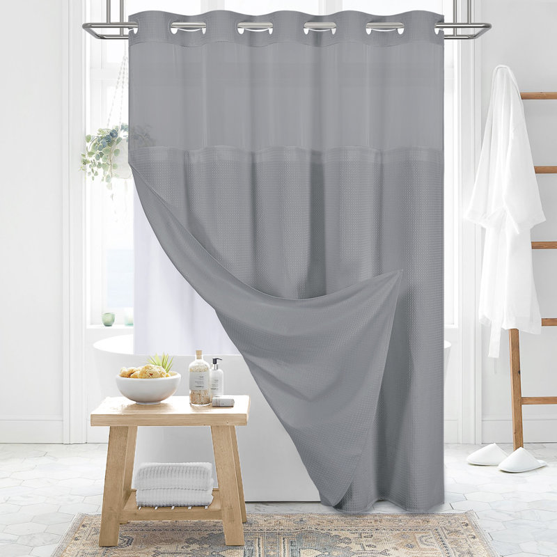 Rideau de douche Waffle, H 75 po x l 72 po, Gris