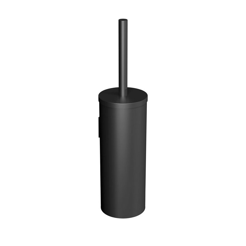 Haleyville Cosmic with Screws Matt Black Wall-Mounted Toilet Brush and Holder