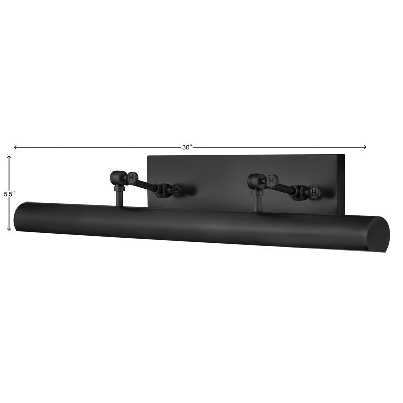 2-Light Adjustable Plug-In Picture Light w/ On/Off Switch, Black