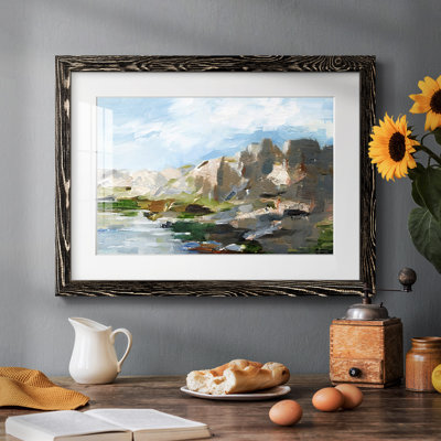 Falaises de l'Ouest II - reproduction encadrée rustique avec tableau mat