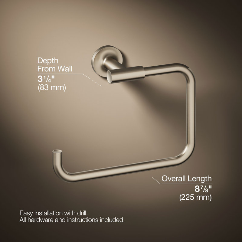 Purist® Wall Mounted Towel Ring for Bathroom, Metal Bathroom Hand Towel Ring, Vibrant Brushed Bronze