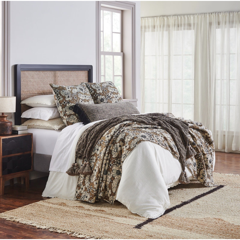 Tinsley Sham, Laurier, Euro néerlandais, Brown Damask