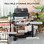 Chariot de cuisine mobile pour l'extérieur, table d'appoint pliable en acier inoxydable 46 po x 21,75 po