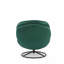 Velvet Swivel With Footstool Accent Chair-1895488093