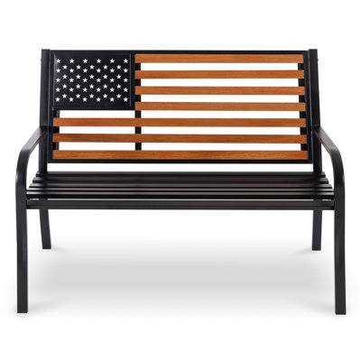 Caraviello Metal Outdoor Bench by Lark Manor