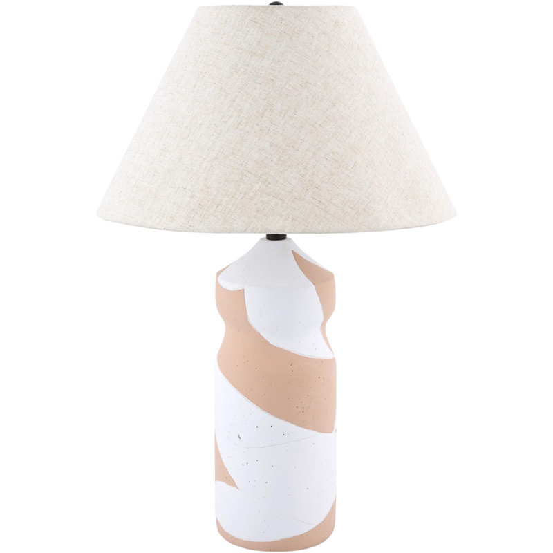 Lampe de table Dena, Blanc / Rose, Ivoire ivoire
