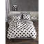 Ensemble de housse de couette en mélange de coton blanc / noir-22797604-22797611