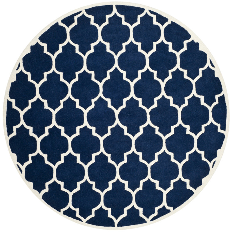 Tapis en laine touffeté à la main Carolene, Rond 7 pi
