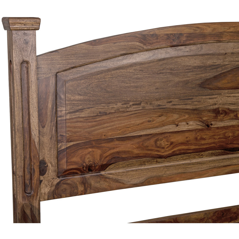 Traci Solid Wood Platform Bed, King, Dark Brown