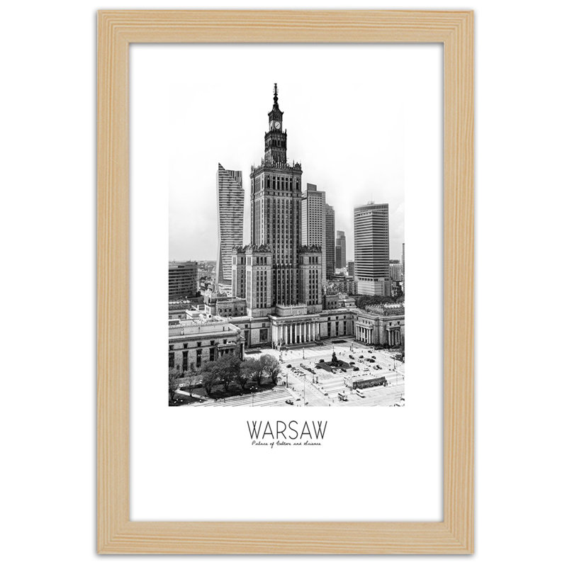 The Palace Of Culture In Warsaw - Single Picture Frame Print, 90cm H x 60cm W, Light Brown