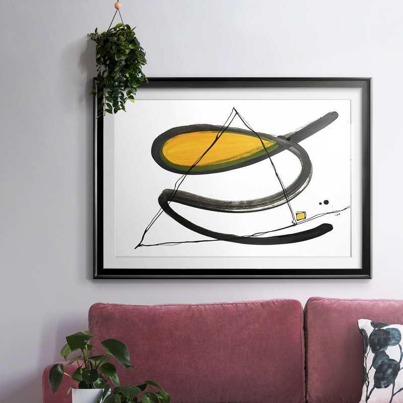 «Think About It», cadre en V, impression encadrée avec verre biseauté mat et verre, H 15 po x l 21 po x P 1,5 po, Noir
