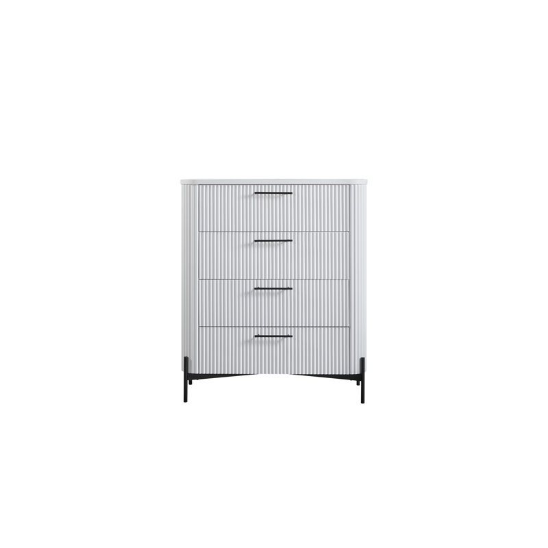Commode 4 tiroirs - Blanc, Blanc