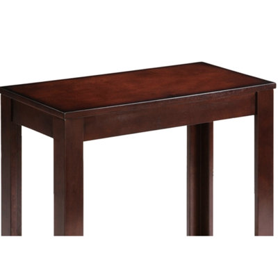 Table de bout en bois 24 po, aspect cerisier foncé, design traditionnel, poids de 250 lb, bois composite, vue, support, mélange