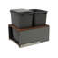 LEGRABOX Double 35 pte Poubelle coulissante Orion gris / noyer avec fermeture en douceur BLUM pour armoires sans cadre-115789036-94679844-23617904