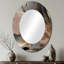 Abstrait abstrait doré et rose Infinity Circles I - miroir mural ovale moderne doré-1392844155