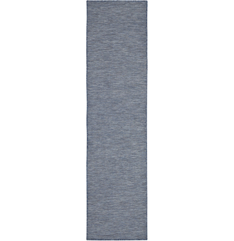 8' Navy Blue Power Loom Runner Rug, Runner 2'2" x 8'