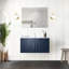 Meuble-lavabo bleu marine 36 po X 22 avec miroir à DEL - Compartiment de rangement généreux Méthode d'assemblage rapide Abondant entièrement assemblé instantanément-407068729