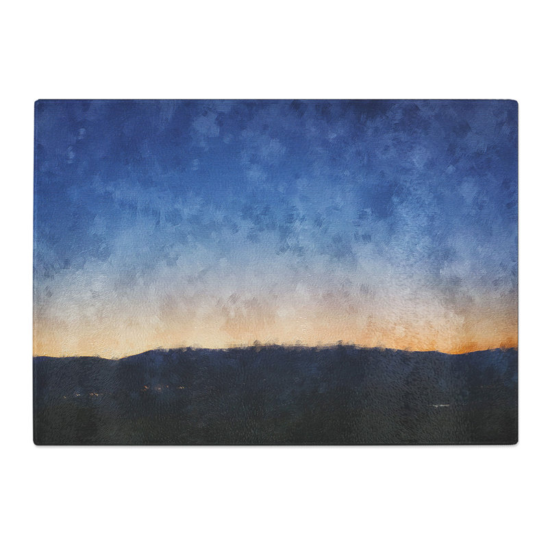 Tempered Glass Mountain Under the Blue Sky Chopping Board, 28.5 cm x 39 cm