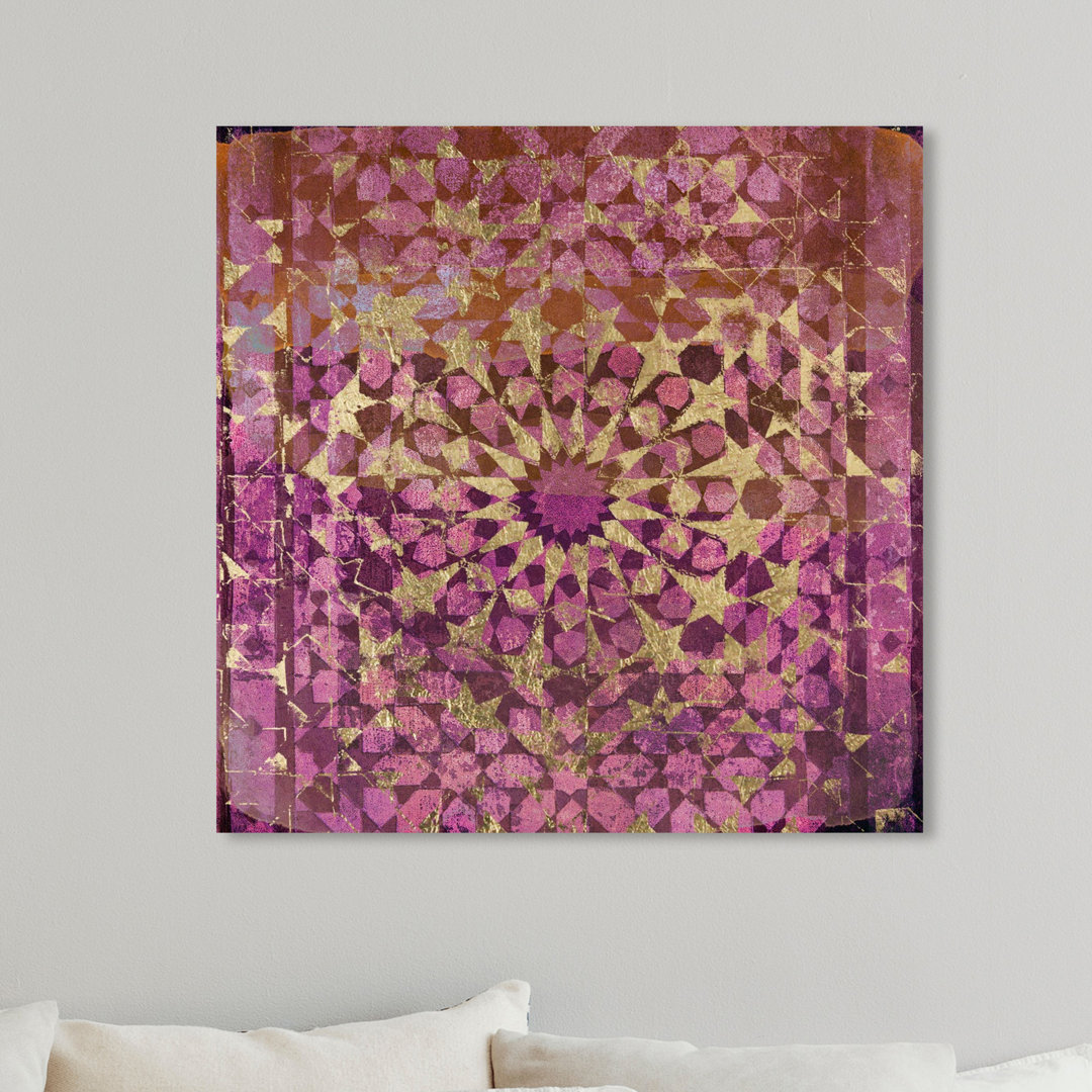 'Wine Veranda in Gold' Graphic Art on Wrapped Canvas
