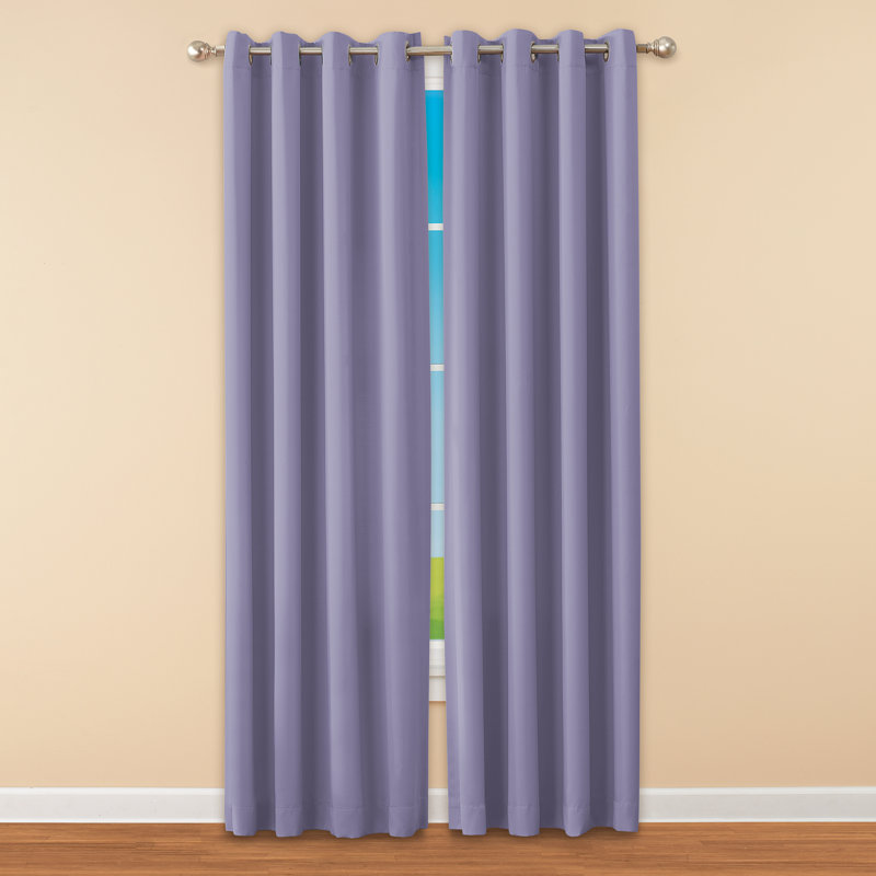 Paire de rideaux obscurcissant en polyester Karatasi, Largeur (54 po) x longueur (84 po), Mauve