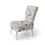 Chic Noir Floral Fusion - Chaise d'appoint rembourrée en velours Cottage