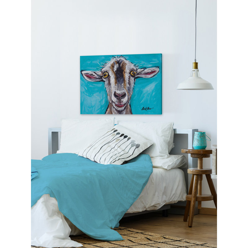 «Gizmo Goat» par Lee Keller, reproduction sur toile, H 12 po x l 18 po x P 1,5 po