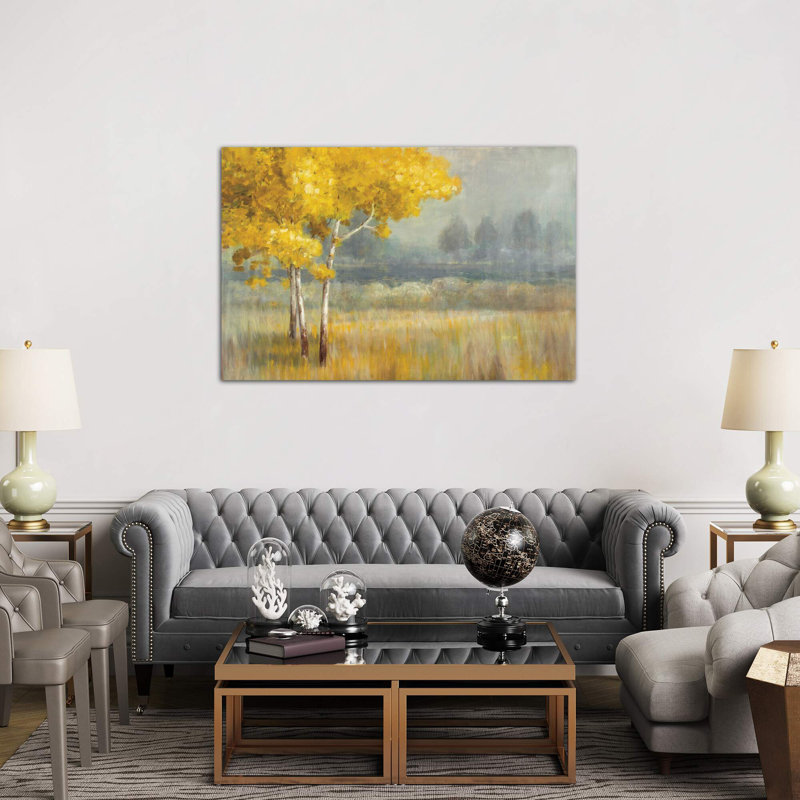 Yellow Landscape 1 Piece Wrapped Canvas Painting, 101.6 cm H x 66.04 cm W x 3.175 cm D