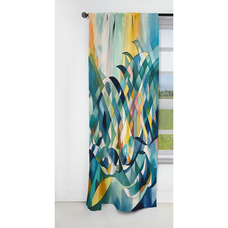Marcelina - Rideau occultant géométrique abstrait - 1 panneau, 52" W x 120" L