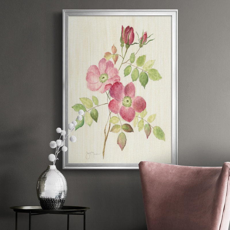 «Dusty Rose I», peinture sur toile encadrée, H 26,5 po x l 36,5 po x P 1,5 po, Argent