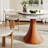 Farmhouse Glossy Sintered Stone Round Dining Table With Removable Lazy Susan Solid Wood Pedestal Base-1392210233-1392210230