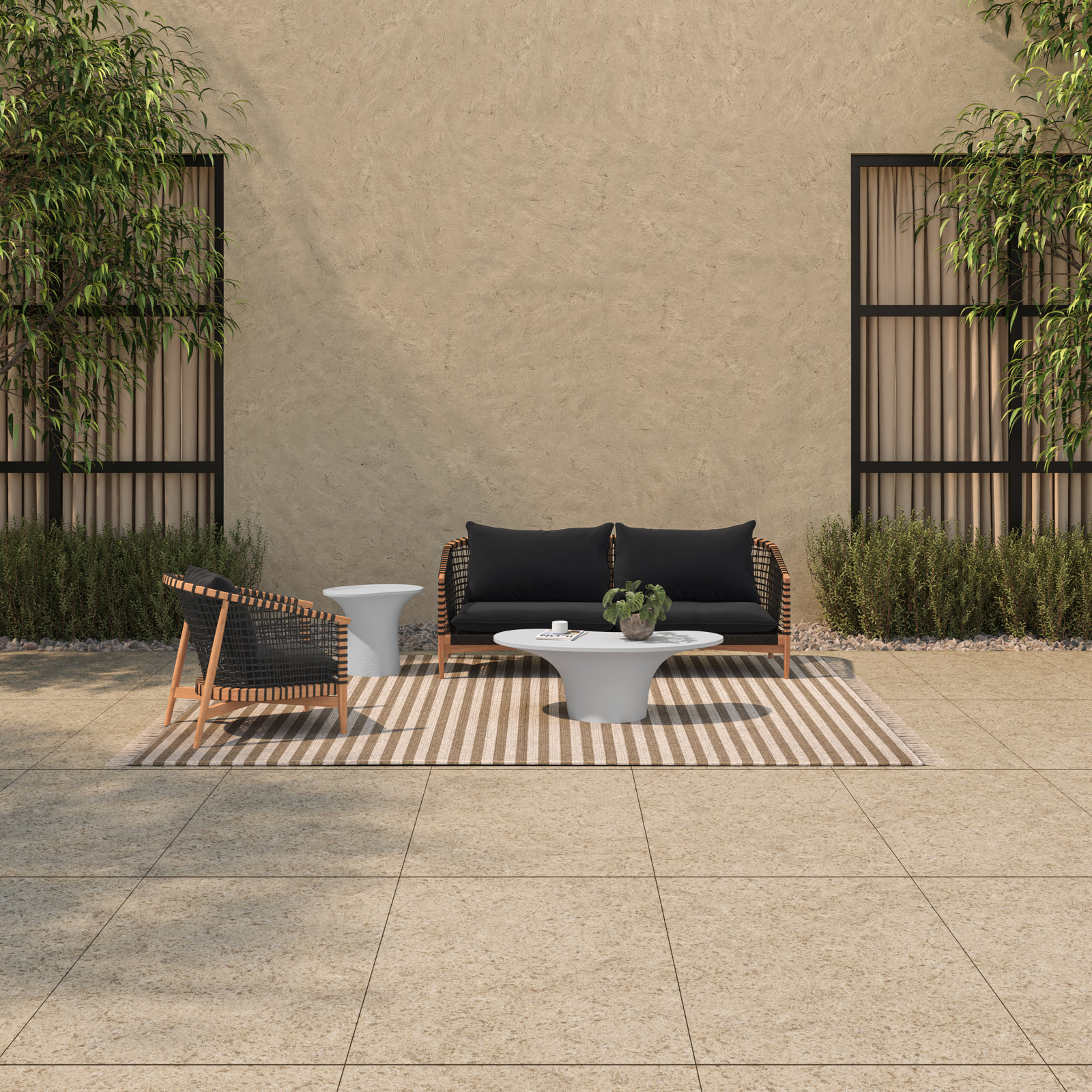 Brenisha Outdoor Sofa, Black
