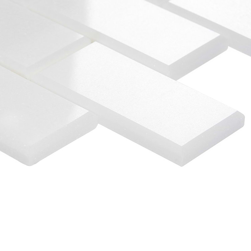 Thassos 2x4 Beveled Polished Marble Subway Tile