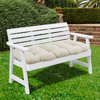 Ebern Designs 44" x 19" Tufted Outdoor Loveseat Cushion Red