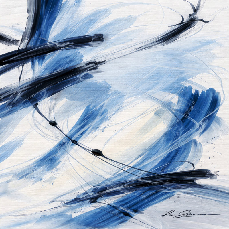 Bleu marine, art mural sur toile tendue, L 16 po x H 12 po x P 1 po