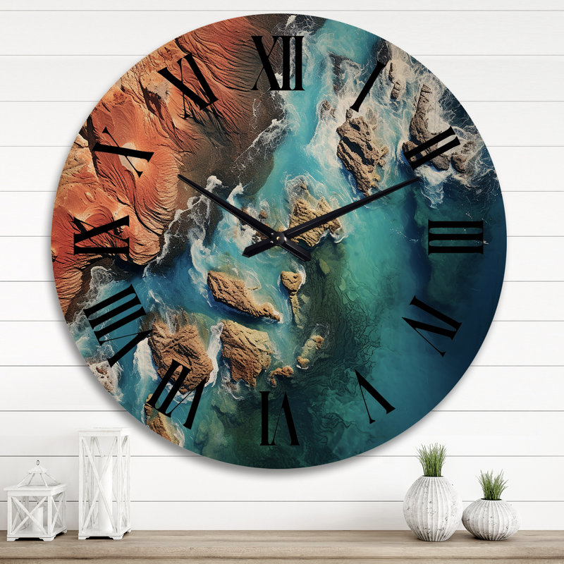 Horloge murale en bois massif Tukwila, Très grand