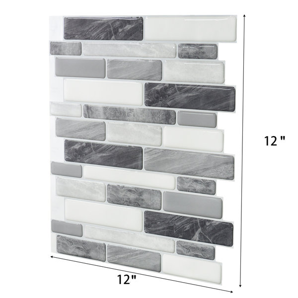 Art3d 10-Pack Peel and Stick Backsplash Tile for Kitchen Bathroom Fireplace Vanitity, Self-Adhesive Wall Tile in Blue Grey