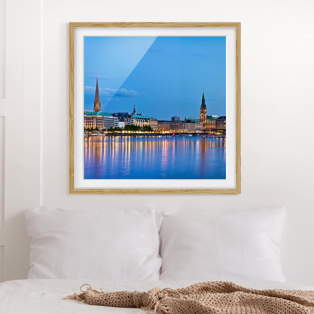 Gerahmter Fotodruck Hamburg Skyline