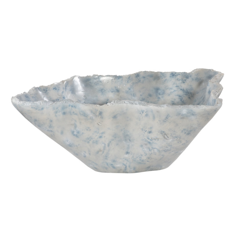 Bol en onyx coulé bleu, faux fini, étroit