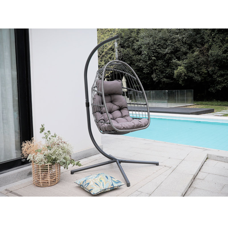 Watterson Porch Swing with Stand, Dark Grey/Dark Grey