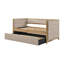 Lit de jour moderne 1pc avec lit gigogne escamotable beige Boucle touffeté chambre à coucher Mobilier de style transitionnel finition naturelle