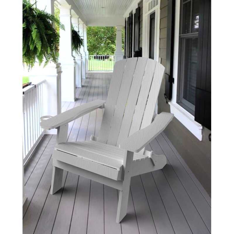 Tranquilo Depot Plastic Folding Adirondack Chair, White