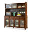 Buffet cerisier massif + bois manufacturé + verre-1654227870