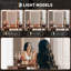 Corner Makeup Vanity with LED Mirror, Charging Station & Stool, Cabinet Storage for Bedroom-1143902598